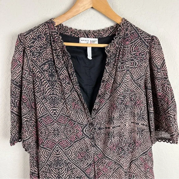 Apiece Apart Alta Maxi Dress Print Cotton Scalloped - Picture 3 of 11